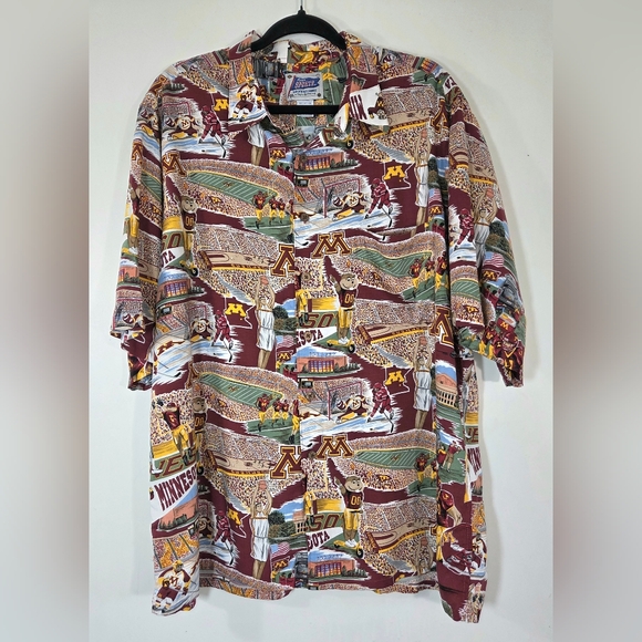 VINTAGE REYN SPOONER SPORTS MINNESOTA GOPHERS BUTTON UP SHIRT. - Picture 1 of 4